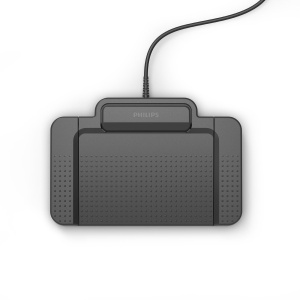 Comutator de picior USB Philips ACC2310, derulare inapoi cu 3 pedale, derulare rapida inainte, redare, plug and play, fara software, antracit - Img 2