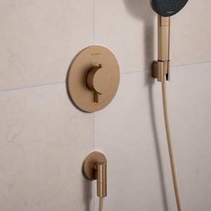 Conector de dus hansgrohe FixFit Fine S, bronz periat, cu sistem anti-reflux - Img 7