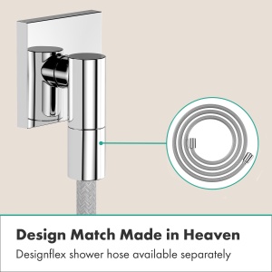 Conector dus hansgrohe FixFit Fine E, crom, cu retur de apa, universal - Img 2
