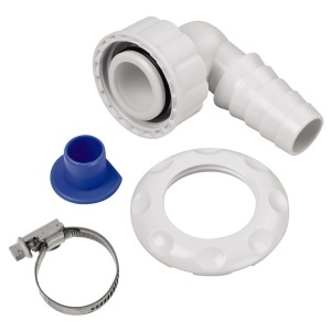 Conector furtun Xavax pentru sifon perete, unghiular, alb, pentru masini de spalat si vase - Img 6