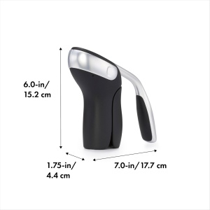 Corkenzieher OXO Good Grips cu maner ergonomic, negru-silver, cu cutter detasabil - Img 2