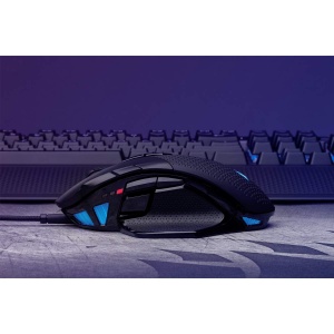 CORSAIR NIGHTSWORD RGB Mouse pentru jocuri FPS/MOBA reglabil cu fir - 18.000 DPI - 10 butoane programabile - Sistem de greutate - Compatibil iCUE - PC, Mac, PS5, PS4, Xbox - Negru - Img 2