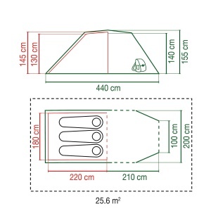 Cort de Camping Coleman Chimney Rock 3 Plus, Capacitate 3 Persoane, 2 Intrari - Img 10