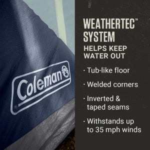 Cort de camping Coleman Skydome XL pentru 8 persoane, albastru, usor de montat - Img 4