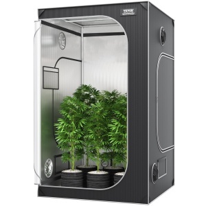 Cort de Cultivare VEVOR GT2000D48, 122x122x203cm, 60kg Capacitate, NegruGri - Img 1