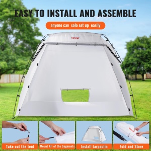 Cort portabil pentru vopsire VEVOR 228x158x158 cm material Oxford 210D cu ventilatie - Img 4