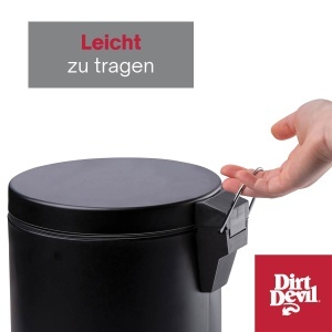 Cos de gunoi Dirt Devil 5L, inox, cu sistem soft close, negru - Img 5