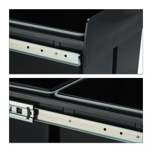 Cos de gunoi incorporabil Relaxdays, 3 compartimente, 15l si 2x8l, negru - Img 7