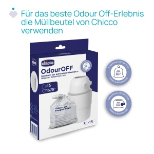Cos de gunoi pentru scutece Chicco, capacitate 35 scutece, design compact, alb - Img 7