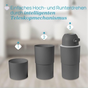 Cos de gunoi pentru scutece Chicco XL, capacitate 45 scutece, compact, gri - Img 4