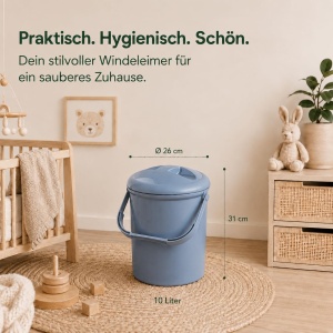 Cos de gunoi pentru scutece Rotho Babydesign Bella Bambina, albastru, din plastic reciclat - Img 5