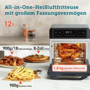 COSORI Air Fryer 12L 11 functii multiple deshidratare functie de impermeabilizare incalzire dubla fereastra de vizualizare Airfryer XXL cuptor cu conv - Img 4
