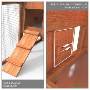 Cotet pentru pasari VOUNOT, dimensiuni 152x62x92 cm, pentru 2-3 gaini - Img 5