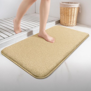Covoare de baie VOUNOT 50x80cm, microfibra, bej, antiderapant, uscare rapida