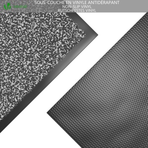 Covoare de intrare VOUNOT 90x150cm gri-negru, rutschfest si lavabil - Img 5
