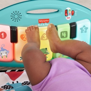 Covor de joaca Fisher-Price HWY53, muzical, pentru bebelusi, albastru, cu 4 moduri de joc - Img 4