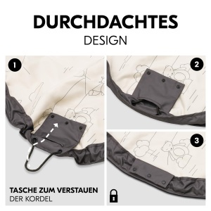 Covor de joaca hauck Play N Tidy, 120 cm, gri, 2in1, lavabil - Img 6