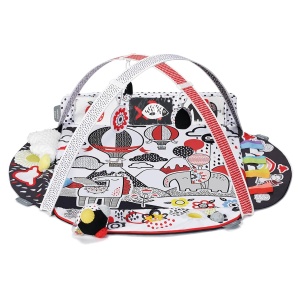 Covor de joaca Kinderkraft 4SMART, multi-zonal, cu accesorii si culori contrastante