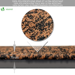 Covorase VOUNOT 2 bucati, rutschfest, 40x60cm, brown-black - Img 6