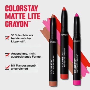 Crayon mat Revlon ColorStay Matte Lite, 1.4 g, nuante intense, rezistent la apa - Img 3