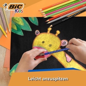 Creion colorat BIC Kids Smooth, 54 culori, din lemn responsabil - Img 3