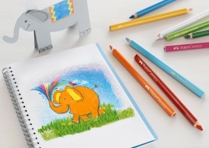 Creion colorat Jumbo Faber-Castell 12 culori, ergonomic, din lemn - Img 4