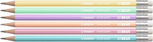 Creion cu radiera STABILO Swano Pastel, HB, 6 culori disponibile - Img 2