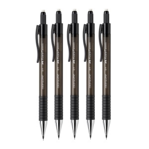 Creion mecanic Faber-Castell Grip Matic 0,7 mm, negru, 5 bucati