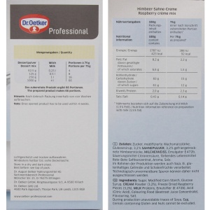Crema de desert Dr. Oetker Professional cu zmeura, 1 kg, fara gluten - Img 3