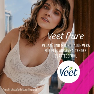 Crema de indepartare a parului Veet Pure pentru Bikinizona si Achseln, 100 ml, cu Aloe Vera - Img 6