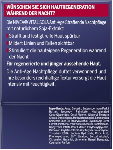 Crema de noapte NIVEA VITAL Soja Anti-Age 50 ml pentru ten matur, cu extract natural de soia - Img 2