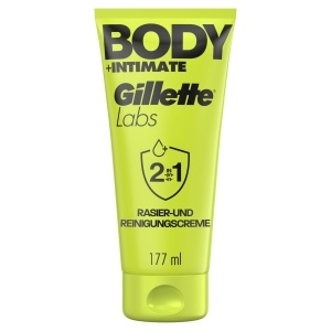 Crema de ras si curatare Gillette Labs Body Intimate 177ml, cu Aloe Vera si Mentol
