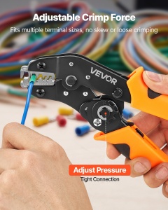 Crimpzange VEVOR cu functie de ratchet, 0,25-4 mm, ajustare presiune - Img 5