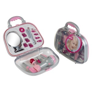 Cufar de Frizare Theo Klein 5855 cu Uscator de Par, Culoare Maro, Accesorii Incluse