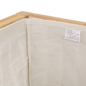 Cufar de rufe Relaxdays, 100 l, cu loc de sezut, lemnstofa, naturalcrem - Img 6