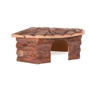 Cuib pentru porcusori de Guineea si iepuri TRIXIE Jesper, 42x30x30 cm, Rindenholz - Img 3