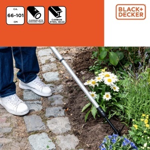 Cultivator extensibil BLACKDECKER cu harta si sapa, lungime ajustabila 66-101 cm - Img 4