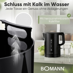 Cumpana electrica Bomann WK 6090 CB, 1,7L, 2200W, negru - Img 5