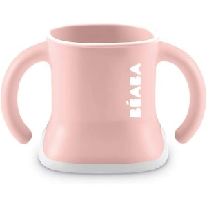 Cupa de invatare BEABA Evoluclip 3-in-1, culoare roz vechi, ergonomica, sigura - Img 4