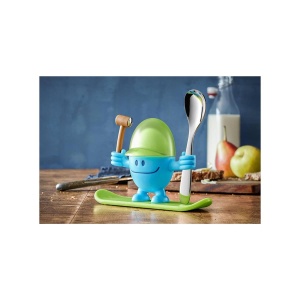 Cupa pentru oua WMF McEgg cu lingura, plastic, inox Cromargan, albastra - Img 6