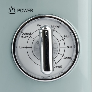 Cuptor cu microunde combinat Girmi FM2100, 1150 W, 20 litri, otel, verde apa. - Img 5