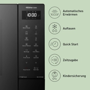 Cuptor cu microunde cu grill Panasonic NN-GT65QBEPG, 31L, 1000W, Negru - Img 8