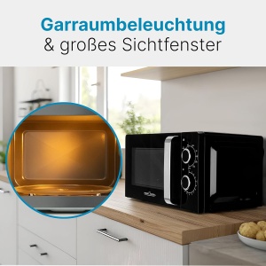 Cuptor cu microunde ProfiCook PC-MWG 1208, 17L, 900W, Negru - Img 8