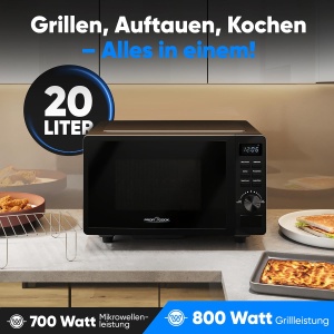 Cuptor cu microunde ProfiCook PC MWG 1278 20L Negru Grill 1150W - Img 2