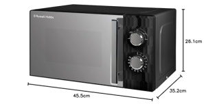 Cuptor cu microunde Russell Hobbs Honeycomb RHMM715B Solo 17 litri 700W negru cu 5 niveluri de putere temporizator incorporat si functie de dezghetare - Img 9