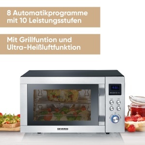 Cuptor cu microunde Severin MW 7777 3-in-1 NegruEdelstahl Flatbed Grill si Functie Aer Cald - Img 9