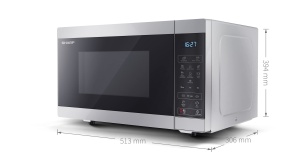 Cuptor cu microunde SHARP MS51ES (cuptor cu microunde: 900W, 11 niveluri de putere, functie de dezghetare, dimensiuni: 513x306x394cm), argintiu - Img 2