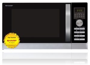 Cuptor cu microunde Sharp R843INW 4 in 1 cu aer cald, gratar si convectie/ 25 L/ 800 W/ gratar cu infrarosu de 1000 W/ 2500 convectie/ 10 programe automate/ program pizza/ platan metalic (30 cm)/ argintiu - Img 1