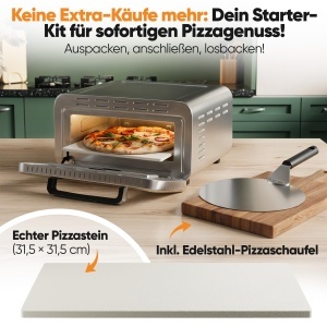 Cuptor de Pizza ProfiCook PC PO 1323, 400C, cu Pizzastein, 2100W - Img 5