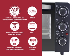 Cuptor electric Beper P101FOR020, 20L, 1300W, Timer 60 min - Img 2